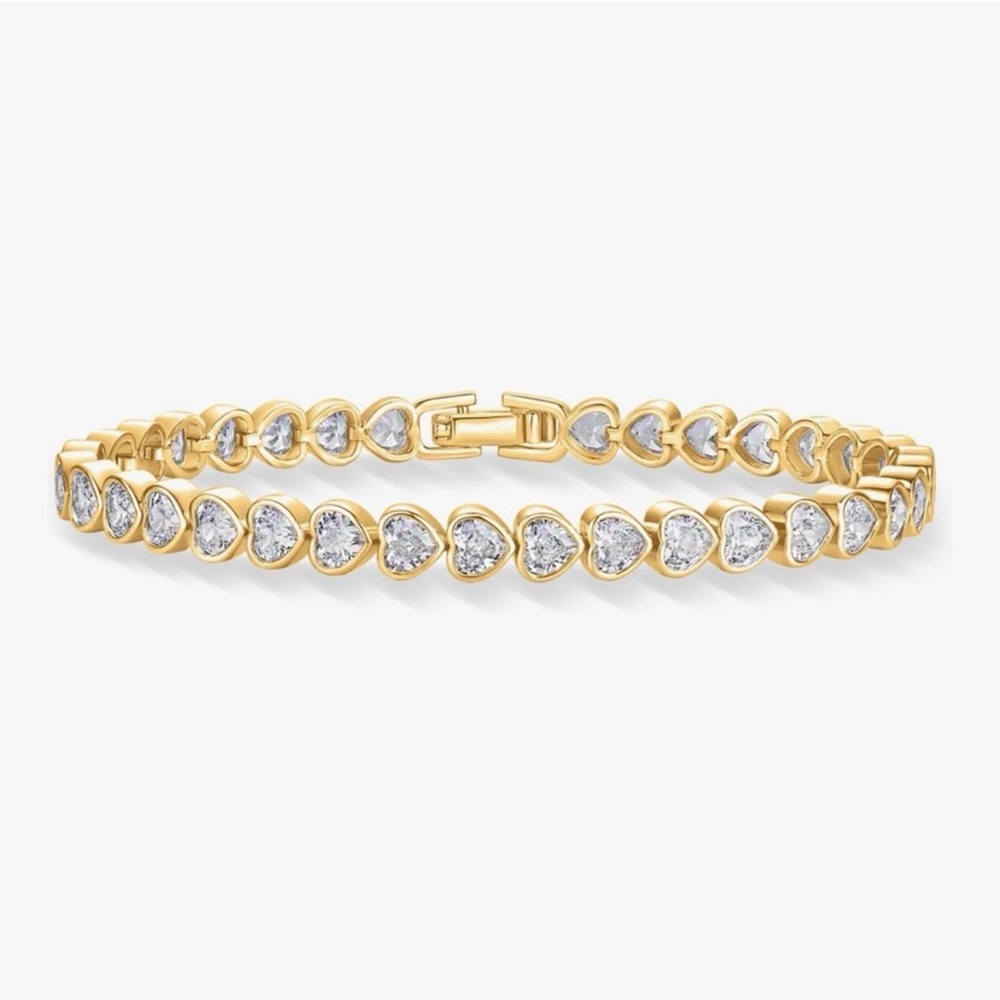 NEW 14K Gold Plated Tennis Bracelet